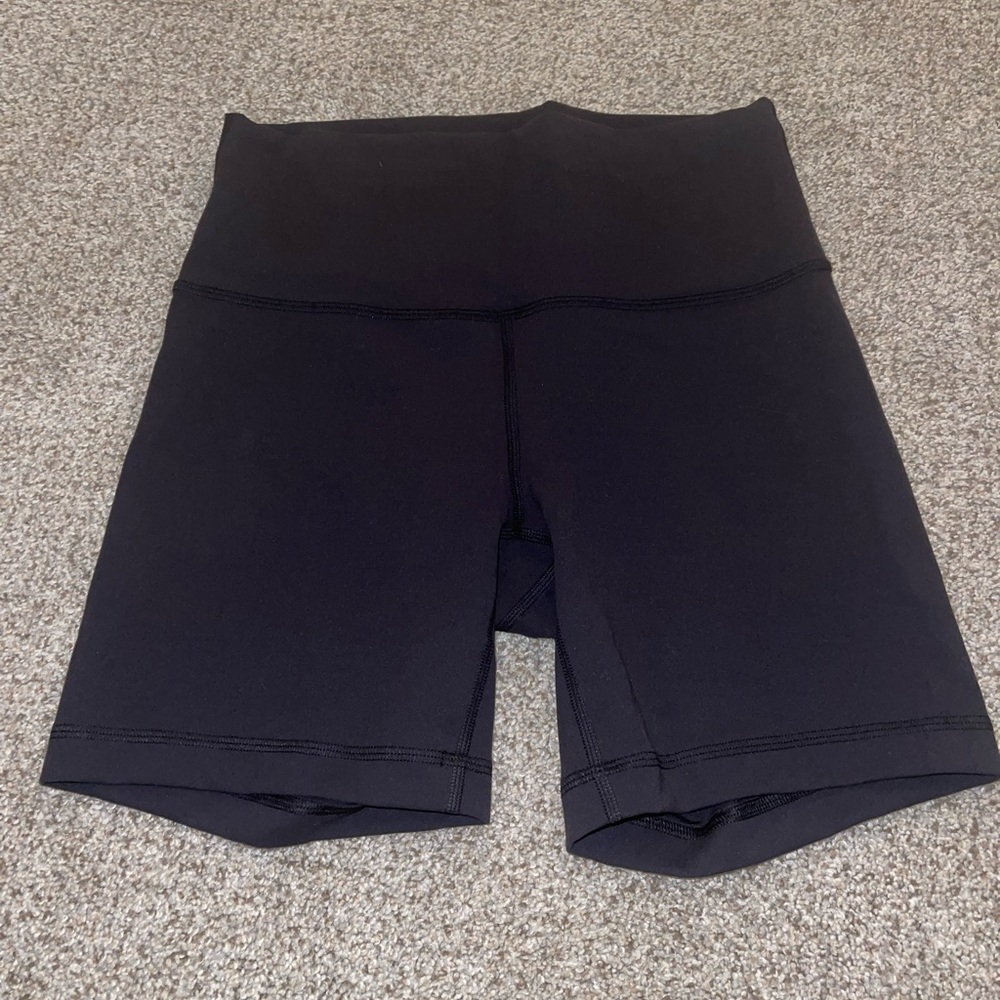 Black Lulu Lemon 6 inch Biker Shorts